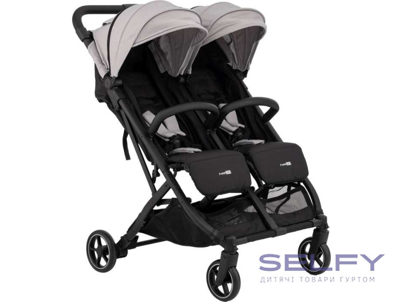 Коляска для дитини прогулянкова FreeON Active TWIN, сіра, Фото 8
