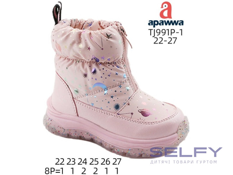 Дутики Apawwa TJ991P-1 pink 22-27, Фото 1