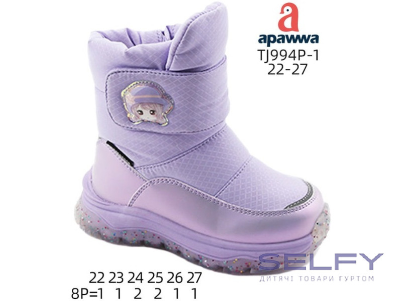 Дутики Apawwa TJ994P-1 purple 22-27, Фото 1