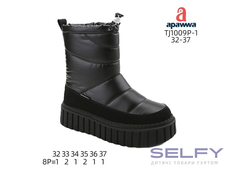 Дутики Apawwa TJ1009P-1 black 32-37, Фото 1