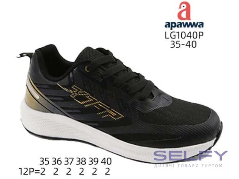 Кросівки Apawwa LG1040P black-gold 35-40, Фото 1