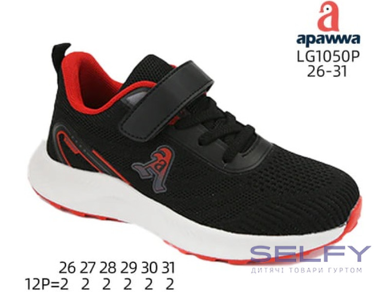 Кроссовки Apawwa LG1050P black-red 26-31, Фото 1