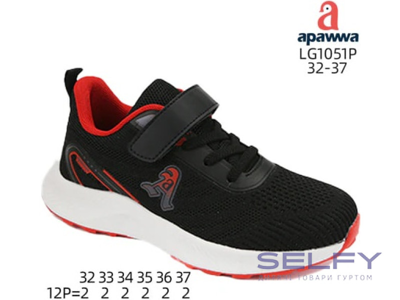 Кросівки Apawwa LG1051P black-red 32-37, Фото 1