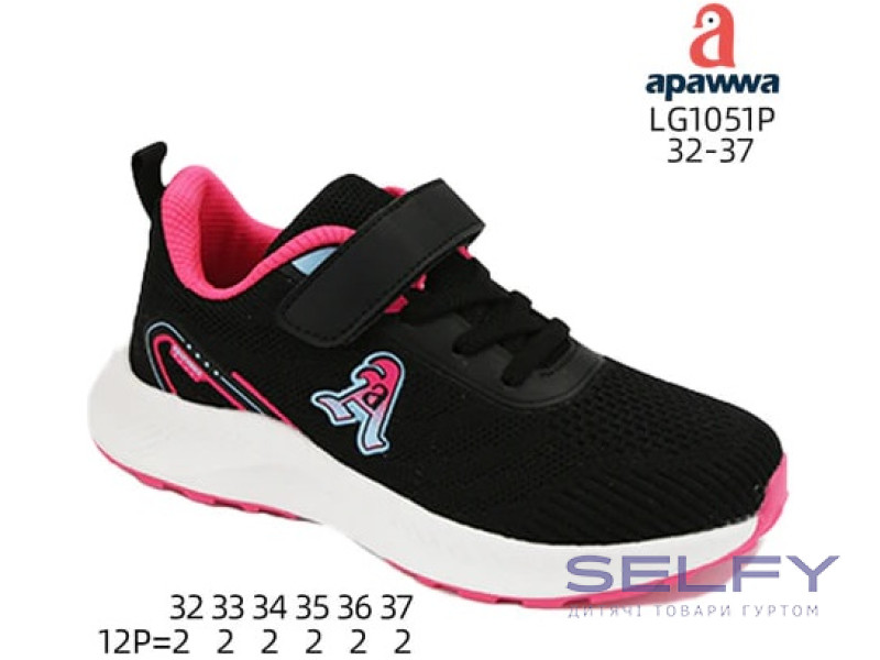 Кроссовки Apawwa LG1051P black-fuchsia 32-37, Фото 1