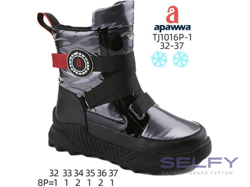 Дутики Apawwa TJ1016P-1 grey 32-37, Фото 1