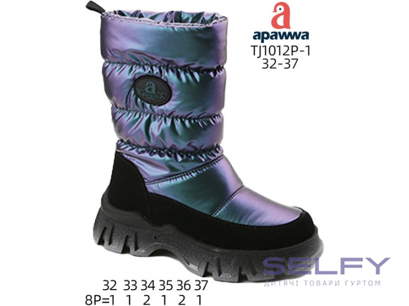 Дутики Apawwa TJ1012P-1 green 32-37, Фото 1