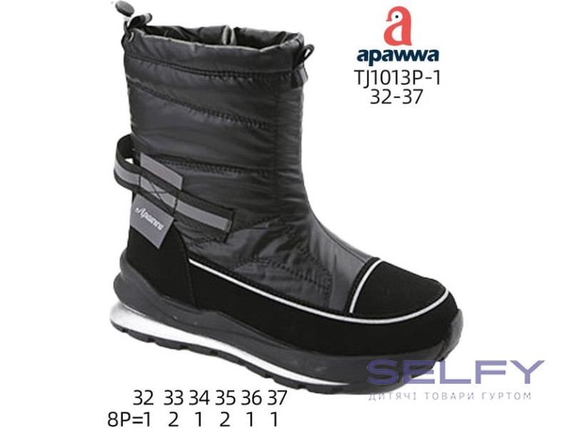 Дутики Apawwa TJ1013P-1 black 32-37, Фото 1