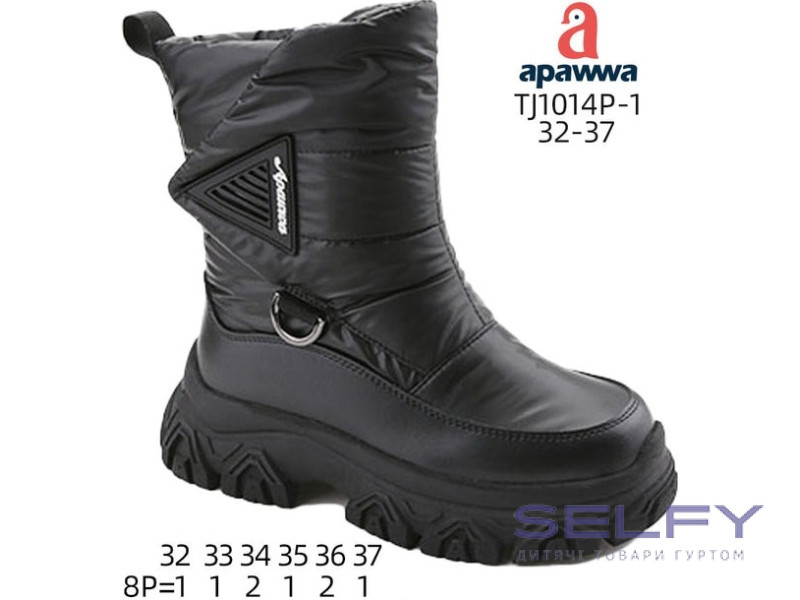 Дутики Apawwa TJ1014P-1 black 32-37, Фото 1