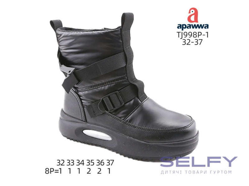 Дутики Apawwa TJ998P-1 black 32-37, Фото 1