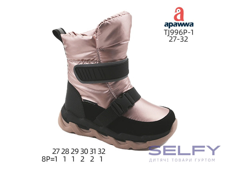 Дутики Apawwa TJ996P-1 black-pink 27-32, Фото 1