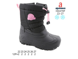 Дутики Apawwa HD479P black-pink 22-27