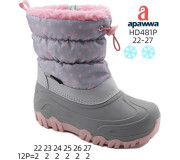 Дутики Apawwa HD481P grey-pink 22-27