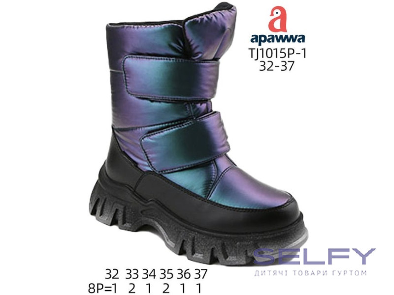 Дутики Apawwa TJ1015P-1 green 32-37, Фото 1