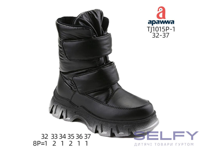 Дутики Apawwa TJ1015P-1 black 32-37, Фото 1