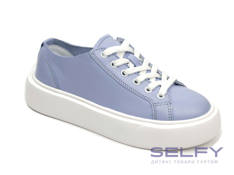 Кеди Ш-521 блакитні, шкіра, шкіра 32-40, Фото 1