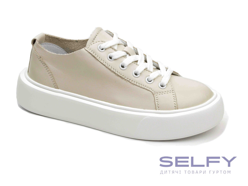 Кеды Ш-521 светло-бежевые, кожа, кожа 32-40, Фото 1