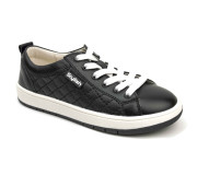 Кеди Ш-525 А чорні, клітинка, шкіра, шкіра 29-40