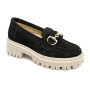 Лофери Ш-526 B чорні, бежева підошва, замш, шкіра 32-39