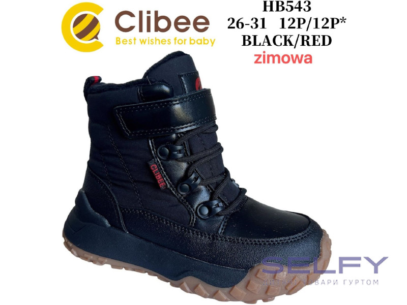 Черевики зимові Clibee HB543 black-red 26-31, Фото 1