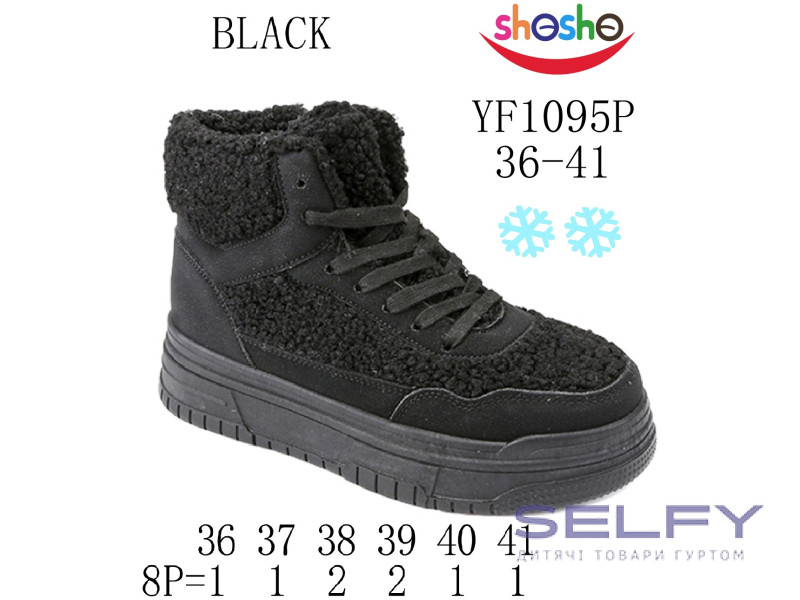 Хайтопи зимові Apawwa-ShoSho YF1095P black 36-41, Фото 1