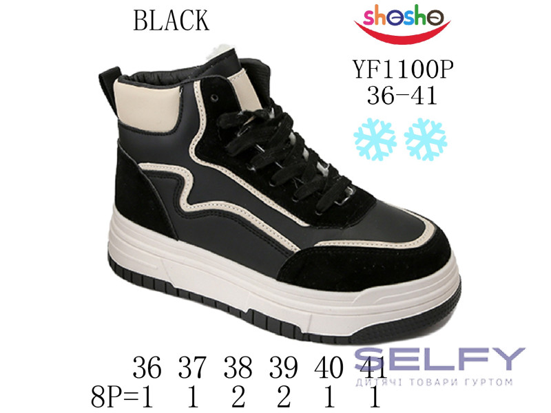 Хайтопи зимові Apawwa-ShoSho YF1100P black 36-41, Фото 1