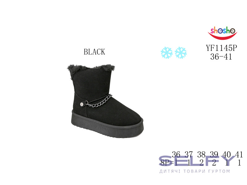 Уггі зимові Apawwa-ShoSho YF1145P black 36-41, Фото 1