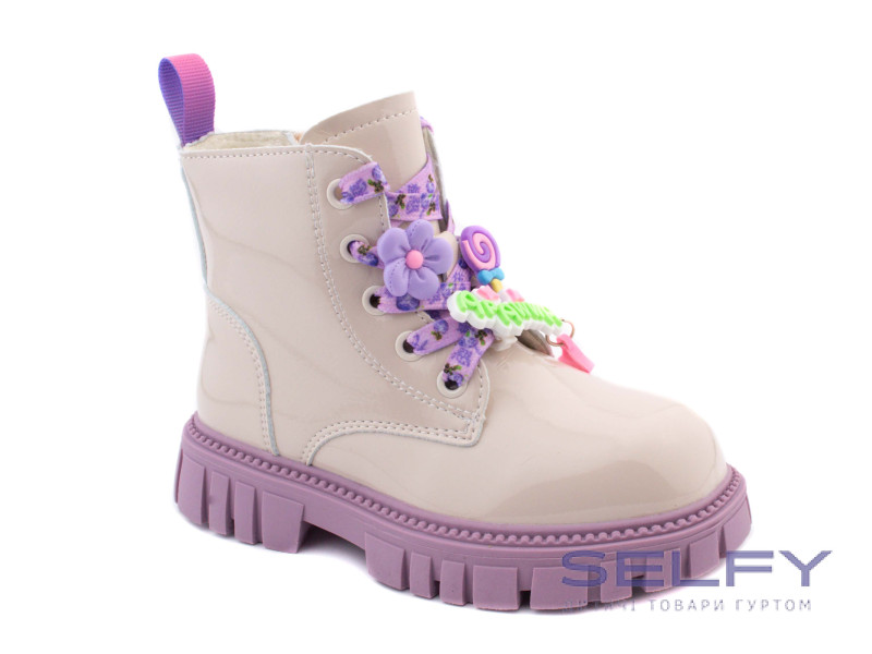 Черевики дитячі Apawwa N753 beige-purple 26-31 по-розмірно, Фото 1