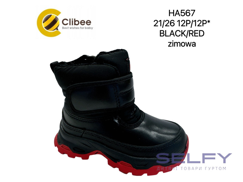 Дутики Clibee HA567 black-red 21-26, Фото 1