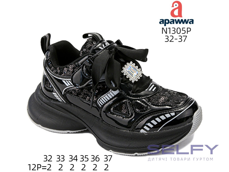 Кросівки дитячі  Apawwa N1305P black 32-37, Фото 1