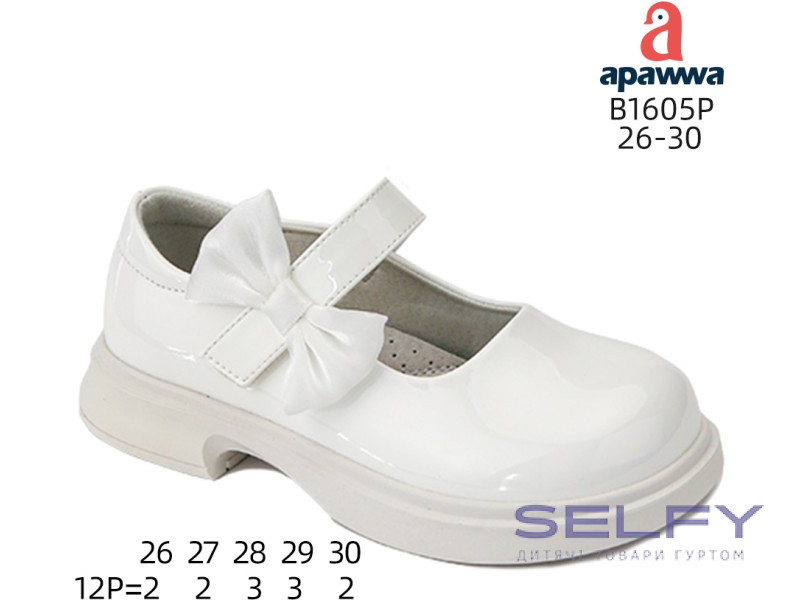 Туфлі дитячі Apawwa B1605P white 26-30, Фото 1