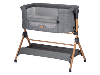 Приліжкове ліжечко та стільчик для дитини Nest & Feed 2 в 1 FreeON, grey