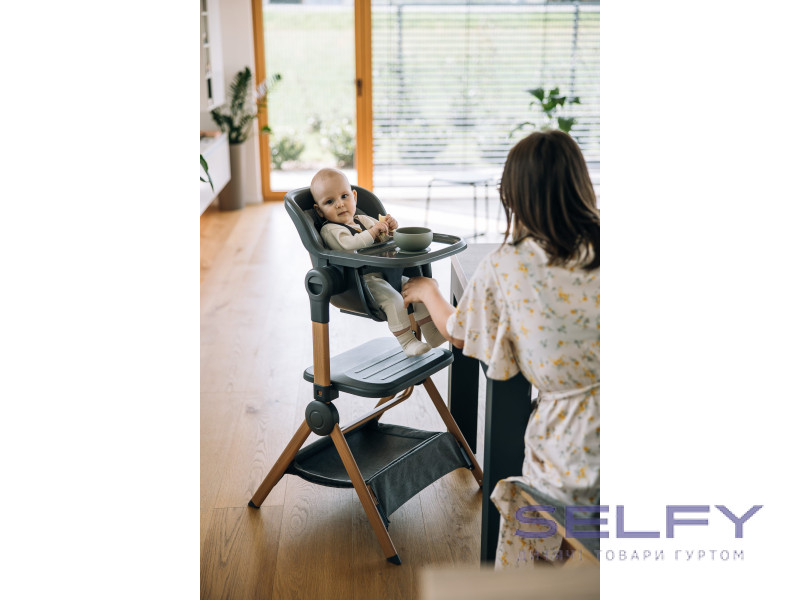 Прикроватная кроватка и стульчик для ребёнка Nest & Feed 2 в 1 FreeON, серый, Фото 7