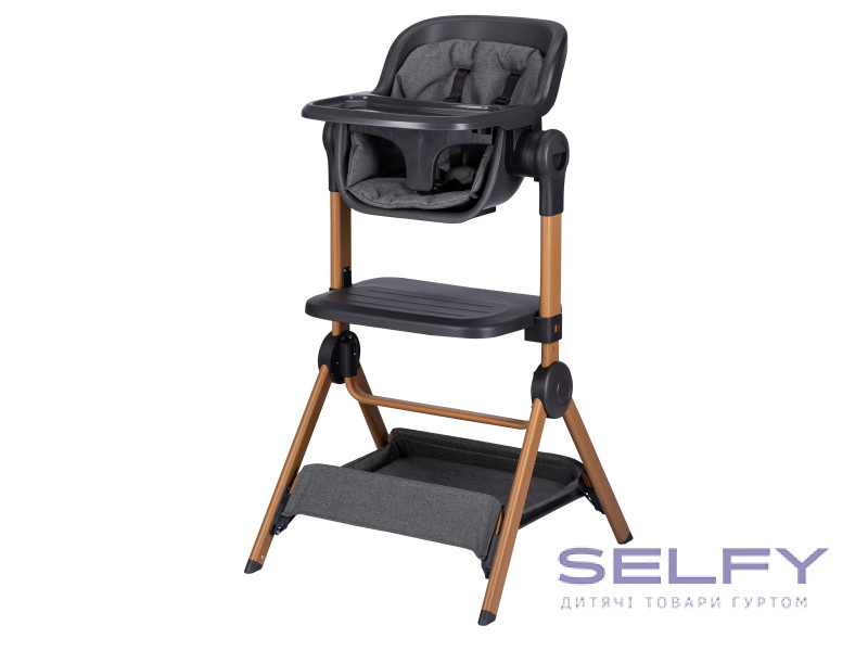 Прикроватная кроватка и стульчик для ребёнка Nest & Feed 2 в 1 FreeON, серый, Фото 3