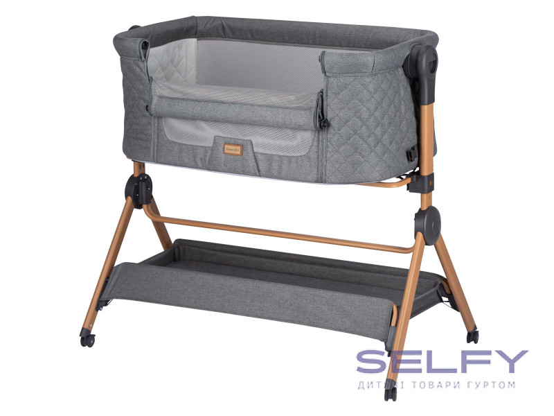 Прикроватная кроватка и стульчик для ребенка Nest & Feed 2 в 1 FreeON, grey, Фото 1