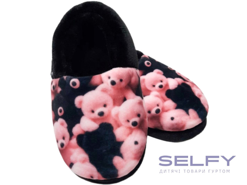 Тапочки Memory Waldi Home 28-37 черные, мишка, Фото 1