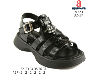 Босоніжки дитячі Apawwa N723 black 32-37 по-розмірно