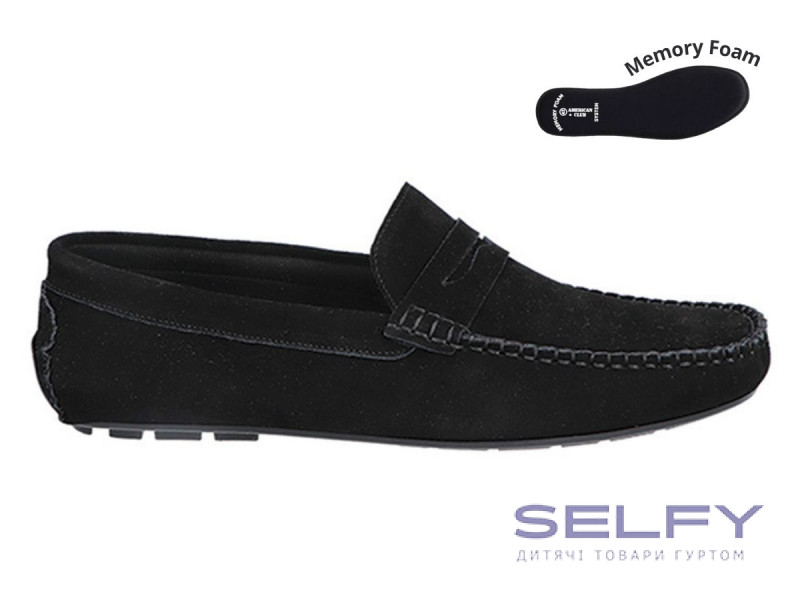 Мокасины КОЖА American Club CY 116 черные 41-45, Фото 1