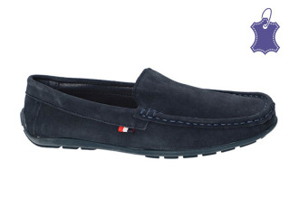Мокасины КОЖА American Club JK 11 синие 37-41