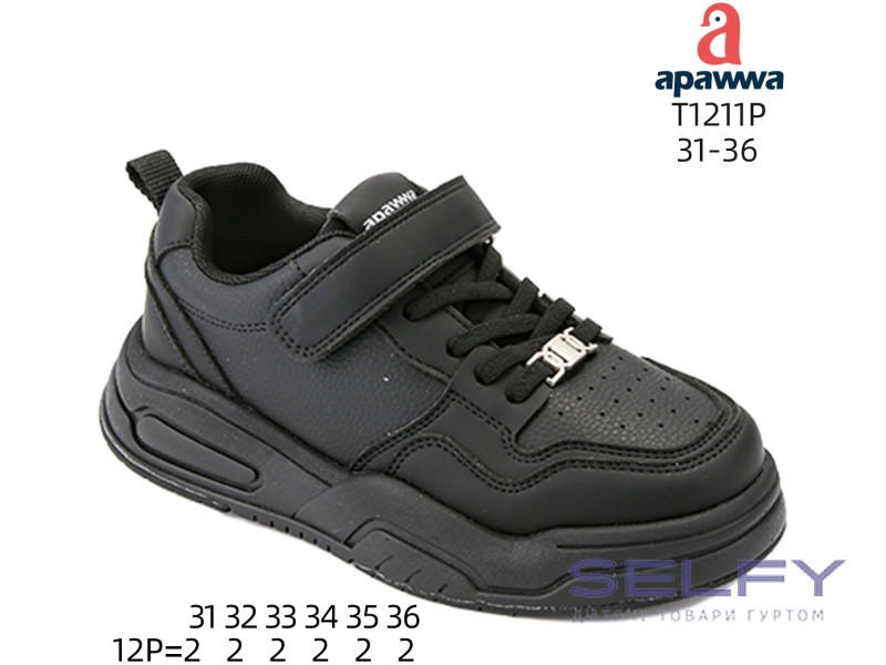 Кросівки дитячі Apawwa T1211P black 31-36, Фото 1