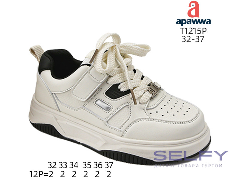 Кросівки дитячі Apawwa T1215P black-white 32-37, Фото 1