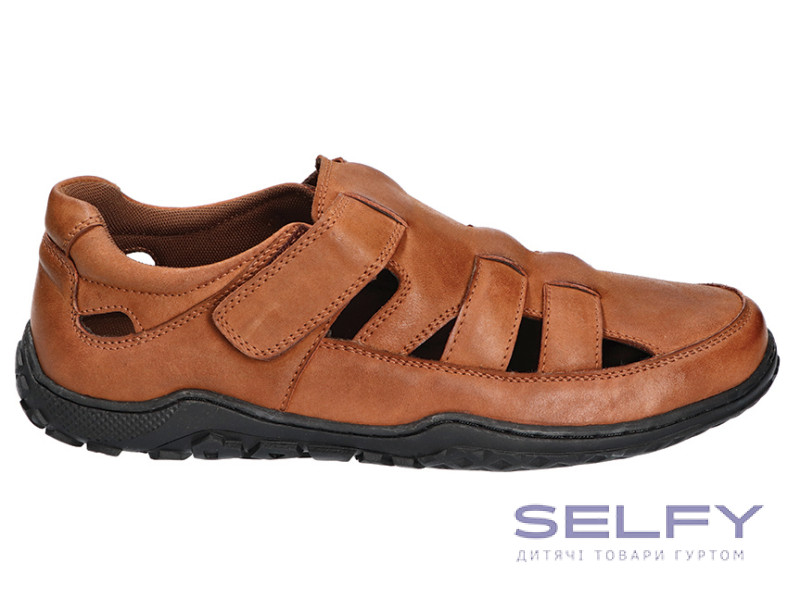 Босоніжки шкіряні чоловічі American Club CY 143 коричневий 41-45, Фото 1