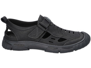 Босоніжки шкіряні чоловічі American Club CY 107/24 чорний 40-44