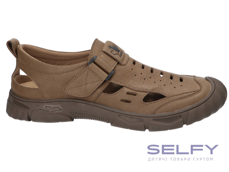 Босоніжки шкіряні чоловічі American Club CY 107/24 темний беж 40-44, Фото 1