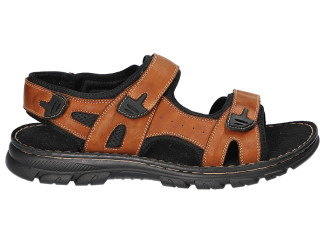 Босоніжки шкіряні чоловічі American Club CY 147 коричневий 41-45