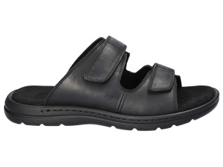 Шльопанці шкіряні чоловічі American Club CY 149 чорний 41-45 (445/25)