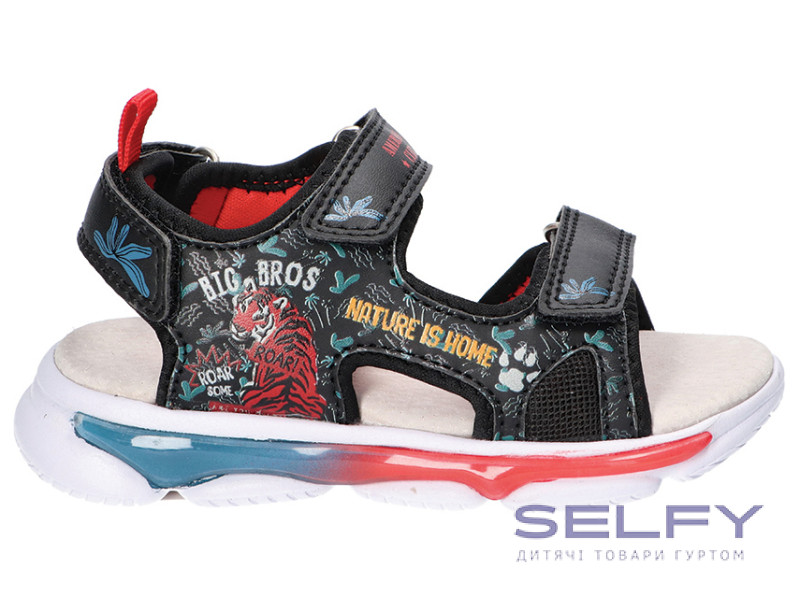 Босоніжки дитячі American Club HL 169 LED чорний 25-30, Фото 1