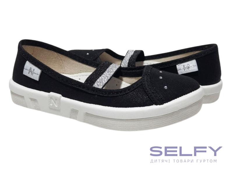 Вероніка 27-32 чорна, біла підошва, Фото 1