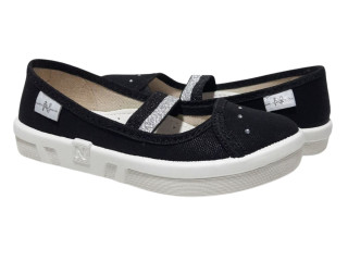 Вероніка 27-32 чорна, біла підошва