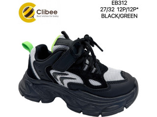 Кроссовки детские Clibee EB312 black-green 27-32