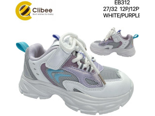 Кроссовки детские Clibee EB312 white-purple 27-32